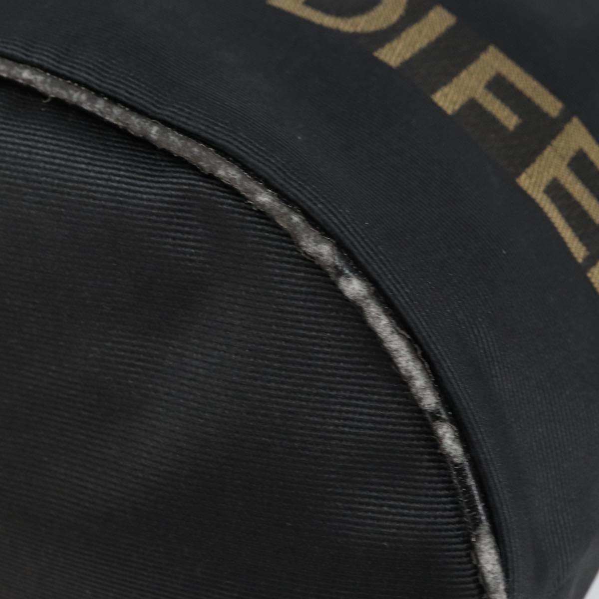 FENDI Hand Bag Nylon Black Gold Auth ep10985