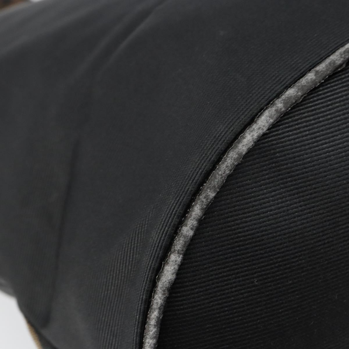 FENDI Hand Bag Nylon Black Gold Auth ep10985