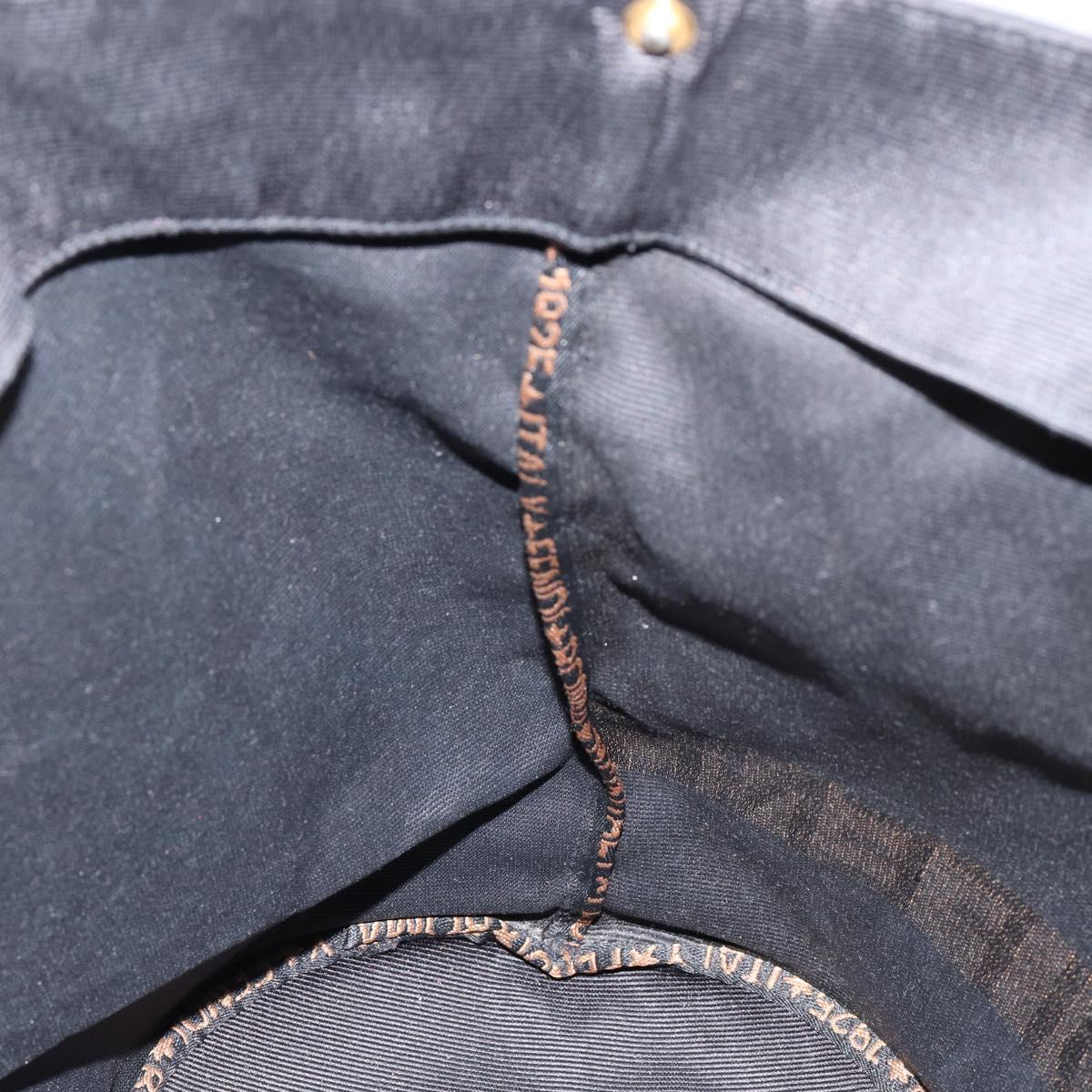 FENDI Hand Bag Nylon Black Gold Auth ep10985