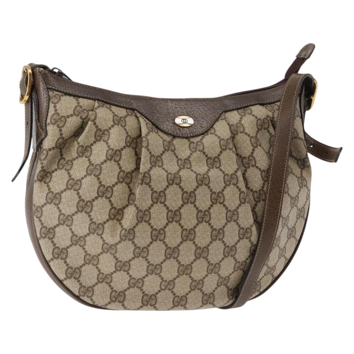 GUCCI GG Supreme Shoulder Bag PVC Beige Gold 72 02 058 Auth ep10986