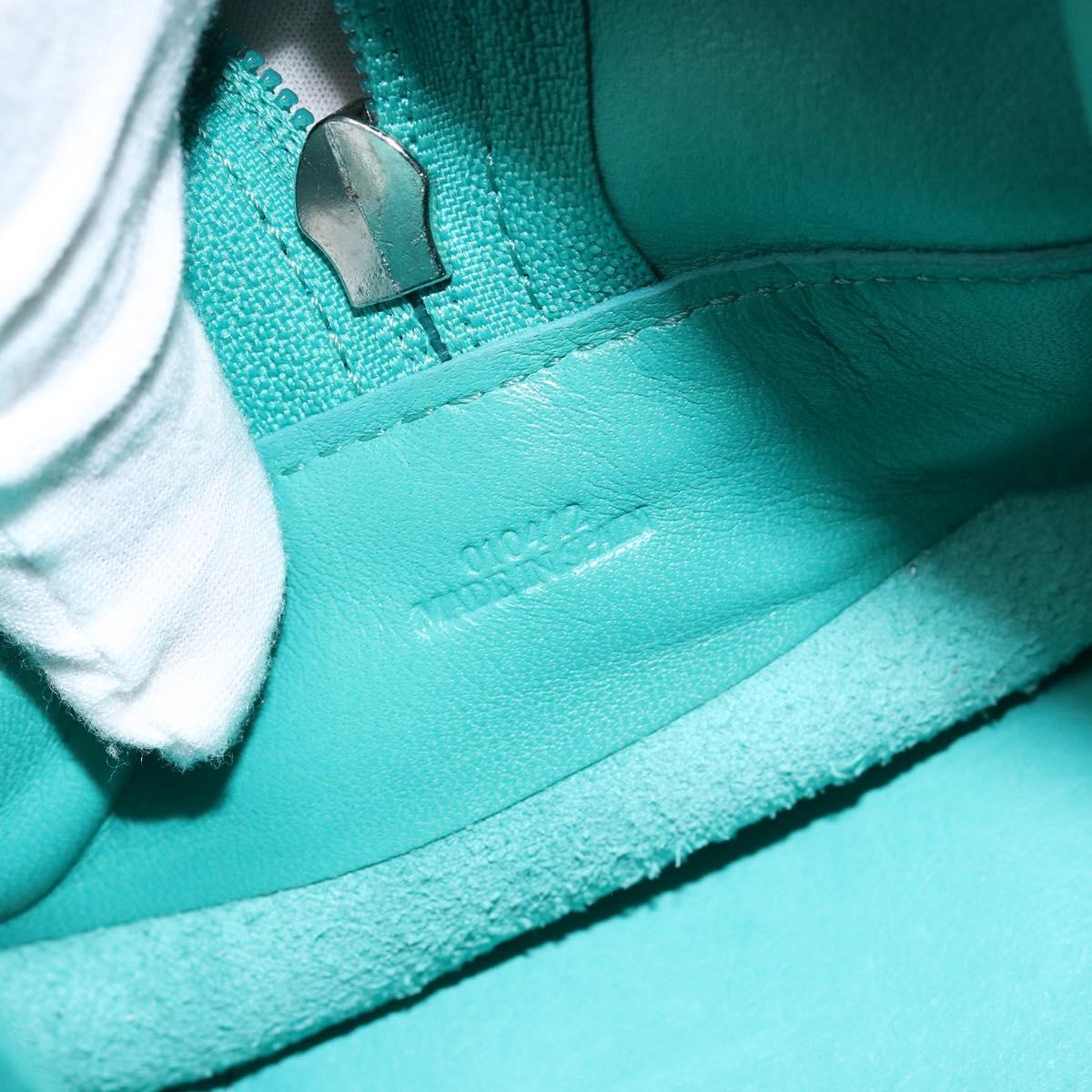 LOEWE Anagram Americana 28 Bag Suede Leather Turquoise Blue Silver Auth ep10988