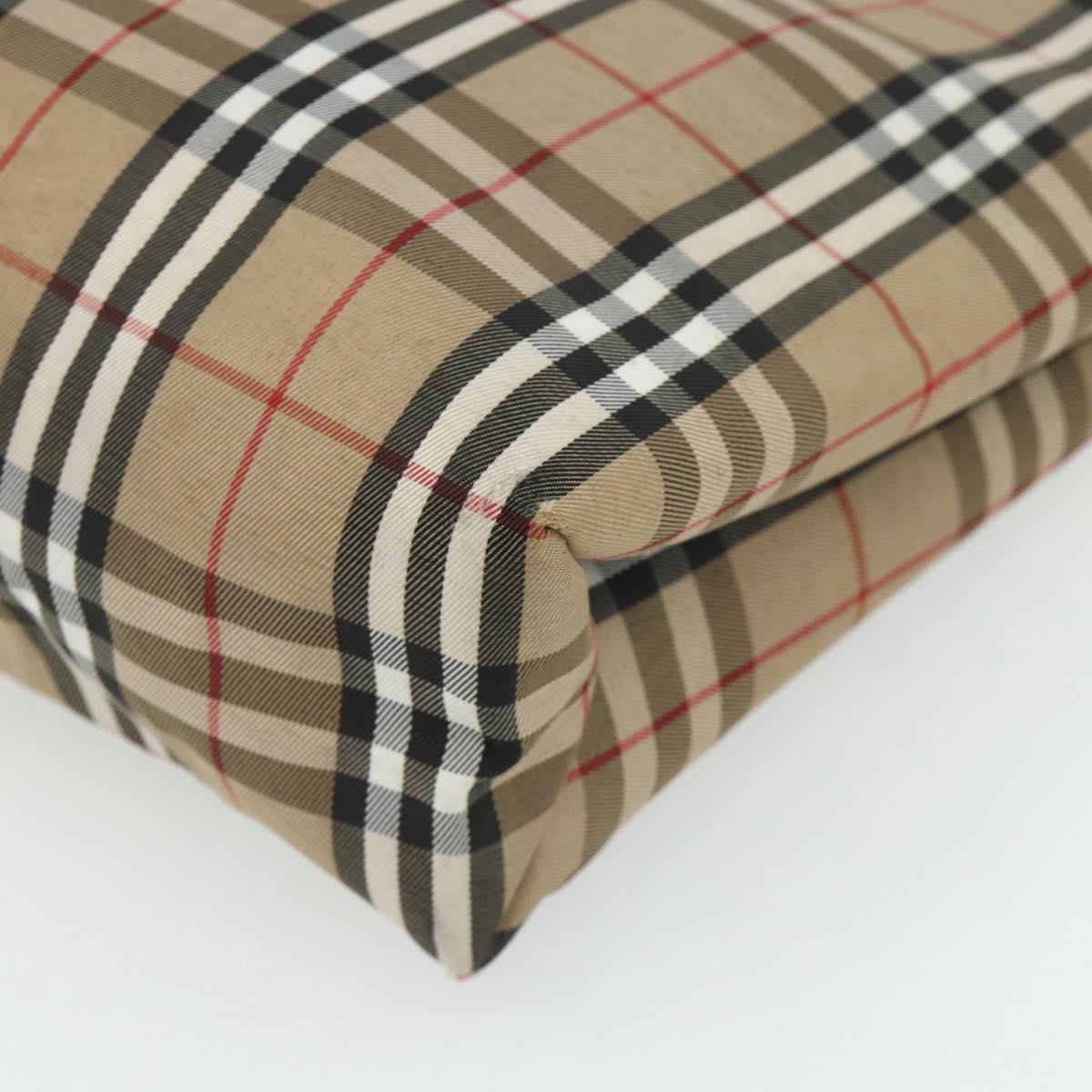 BURBERRY Nova Check Hand Bag Nylon Beige Auth ep1099