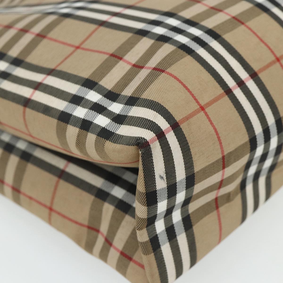 BURBERRY Nova Check Hand Bag Nylon Beige Auth ep1099