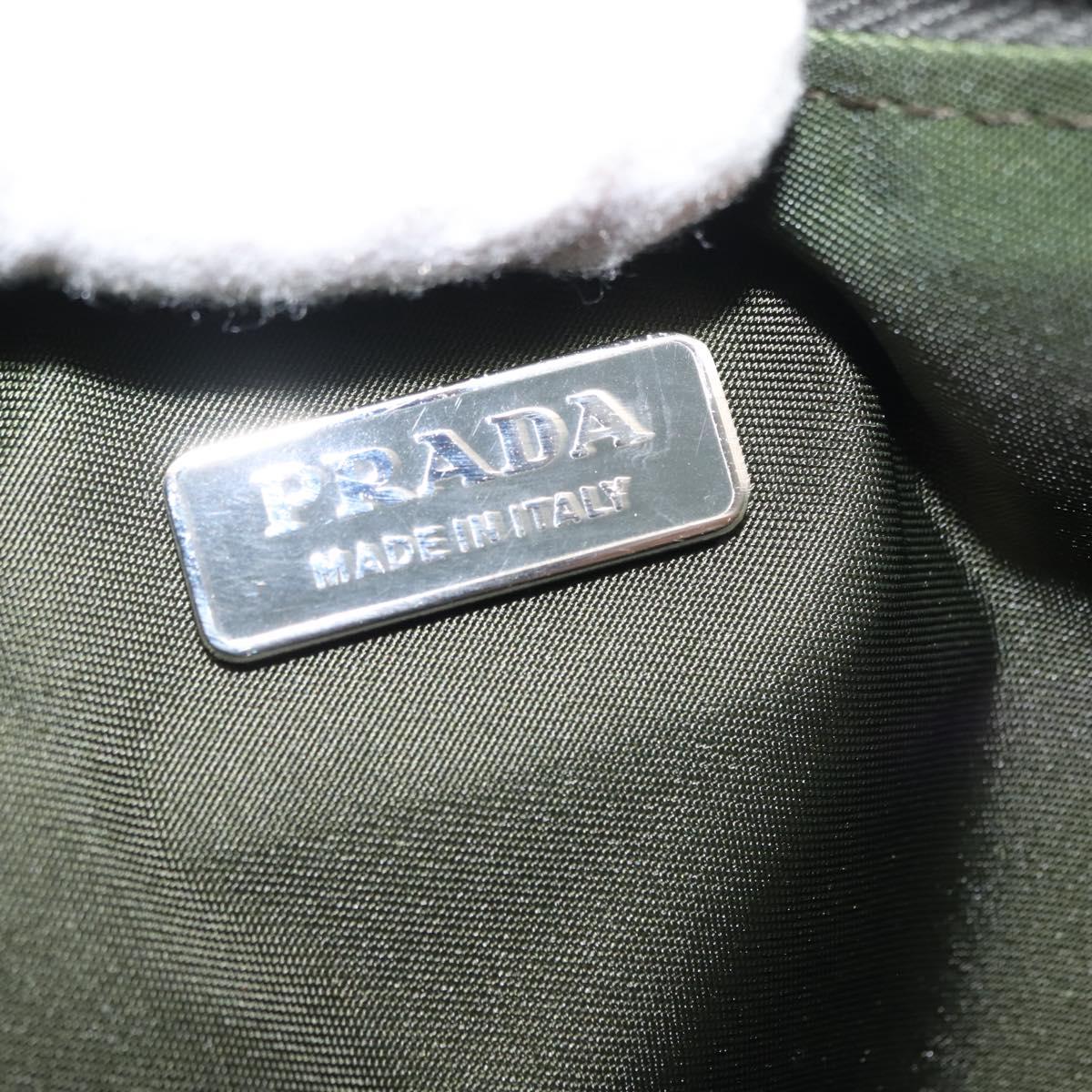 PRADA Accessory Pouch Nylon Khaki Auth ep10991