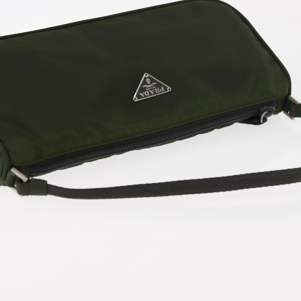 PRADA Accessory Pouch Nylon Khaki Auth ep10991