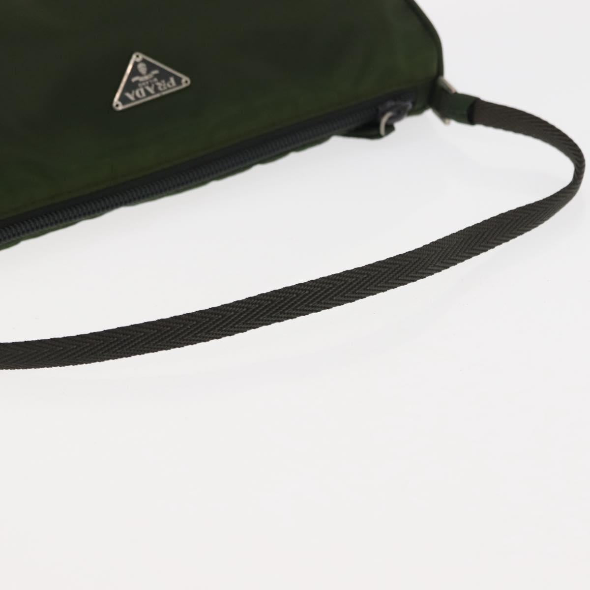 PRADA Accessory Pouch Nylon Khaki Auth ep10991