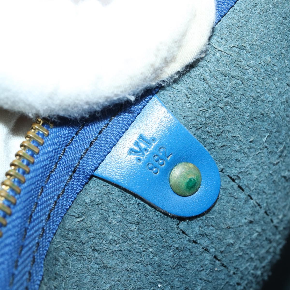 LOUIS VUITTON Epi Keepall 50 Boston Bag Blue M42965 LV Auth ep10993