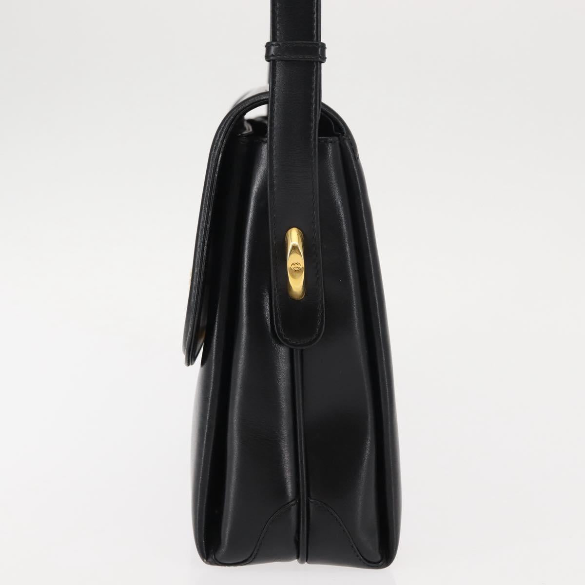 GUCCI Shoulder Bag Leather Black Auth ep10994