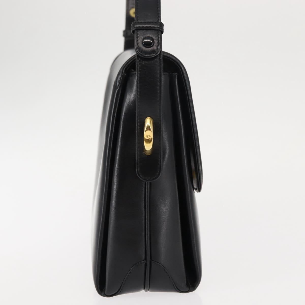 GUCCI Shoulder Bag Leather Black Auth ep10994