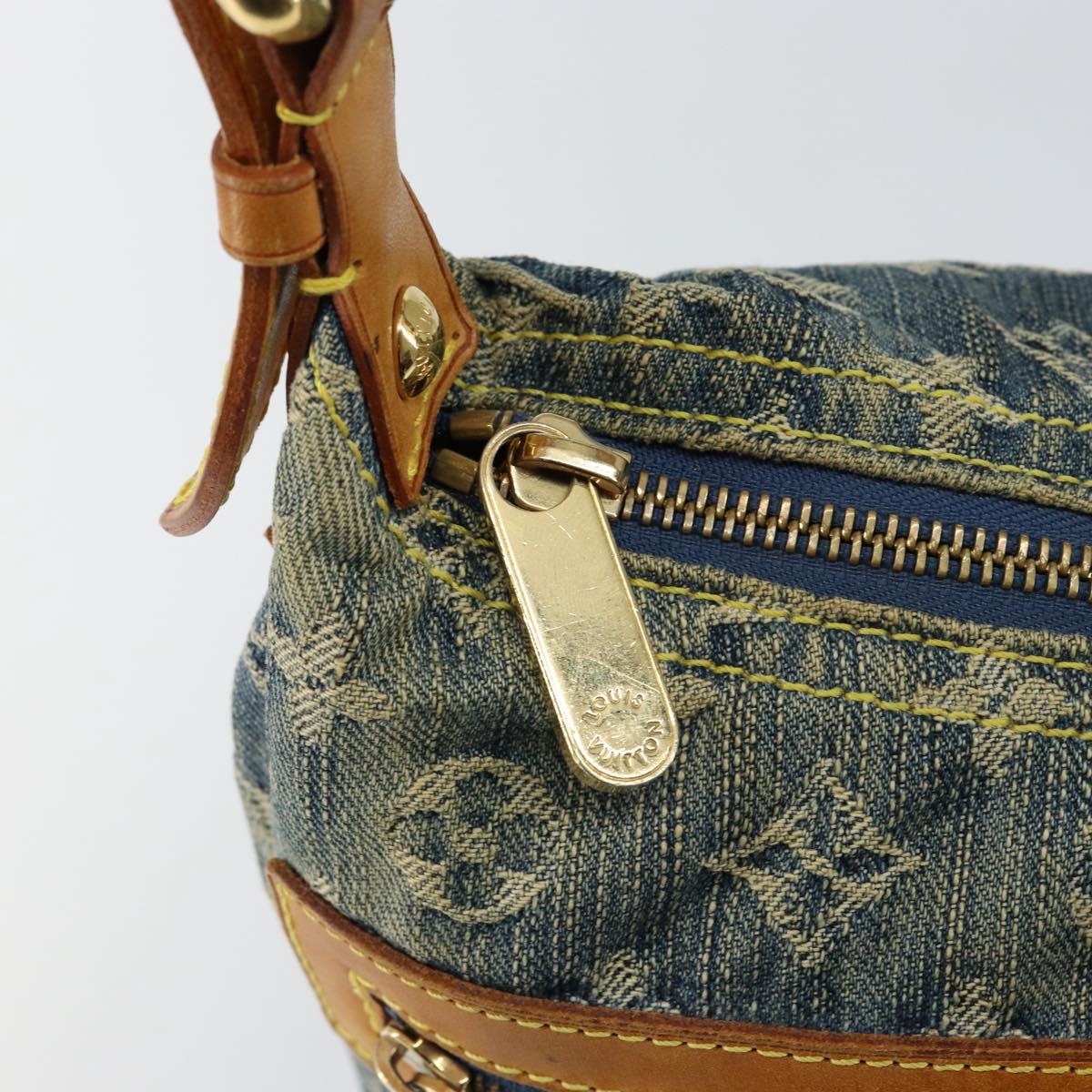LOUIS VUITTON Monogram Denim Buggy PM Shoulder Bag Blue M95049 LV Auth ep10995