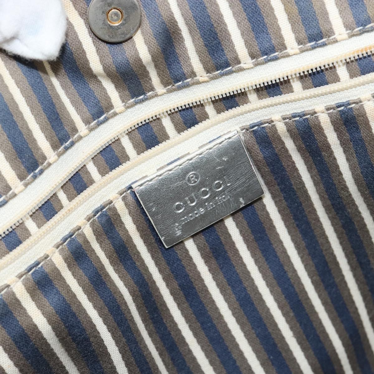 GUCCI GG Canvas Tote Bag Silver Gold 169946 Auth ep11002