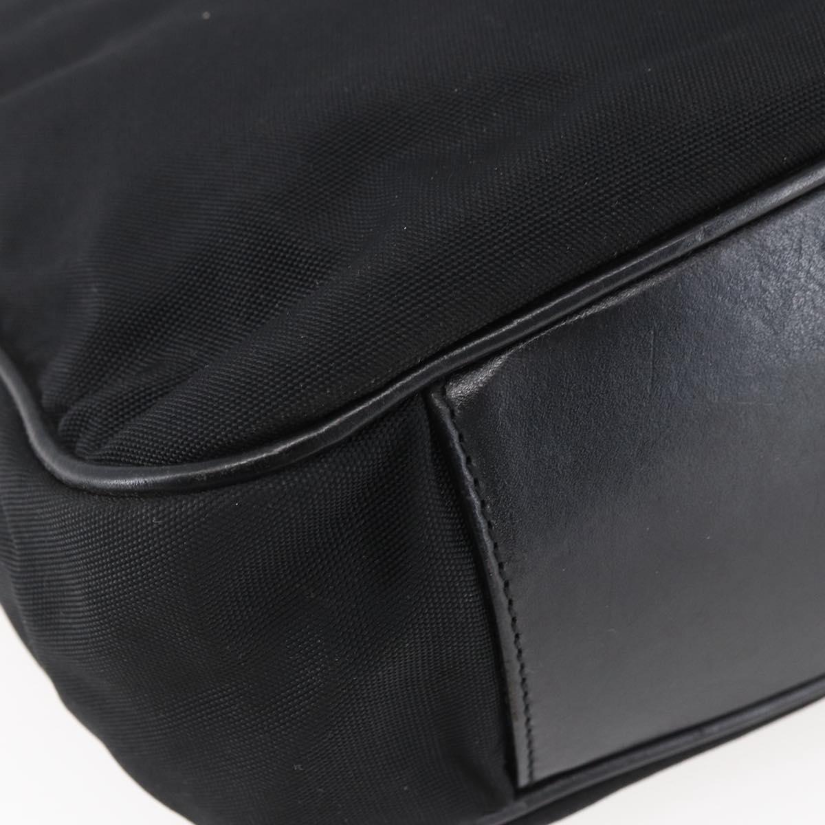 GUCCI Bamboo Hand Bag Nylon Black Silver 001 1638 3754 Auth ep11006