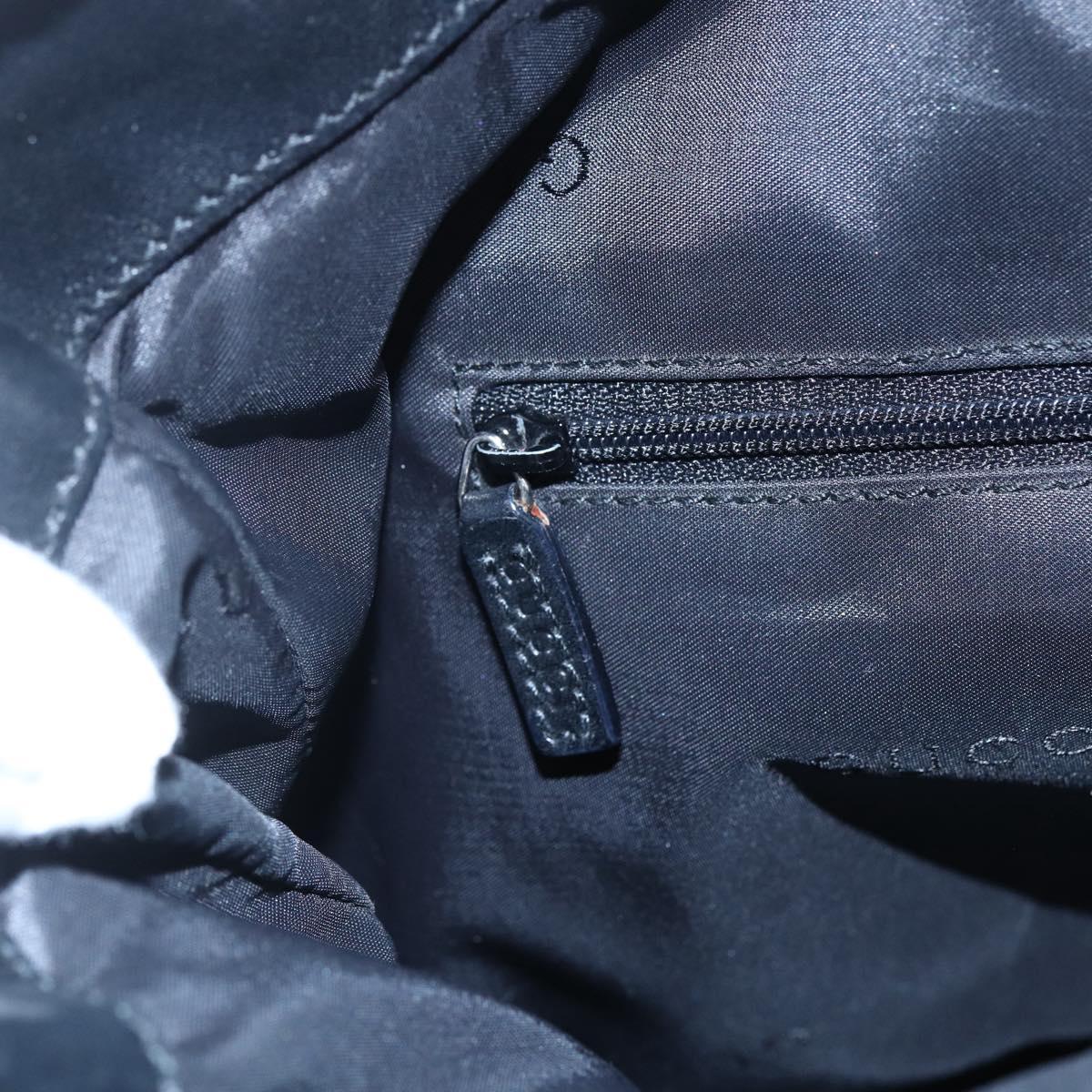 GUCCI Bamboo Hand Bag Nylon Black Silver 001 1638 3754 Auth ep11006