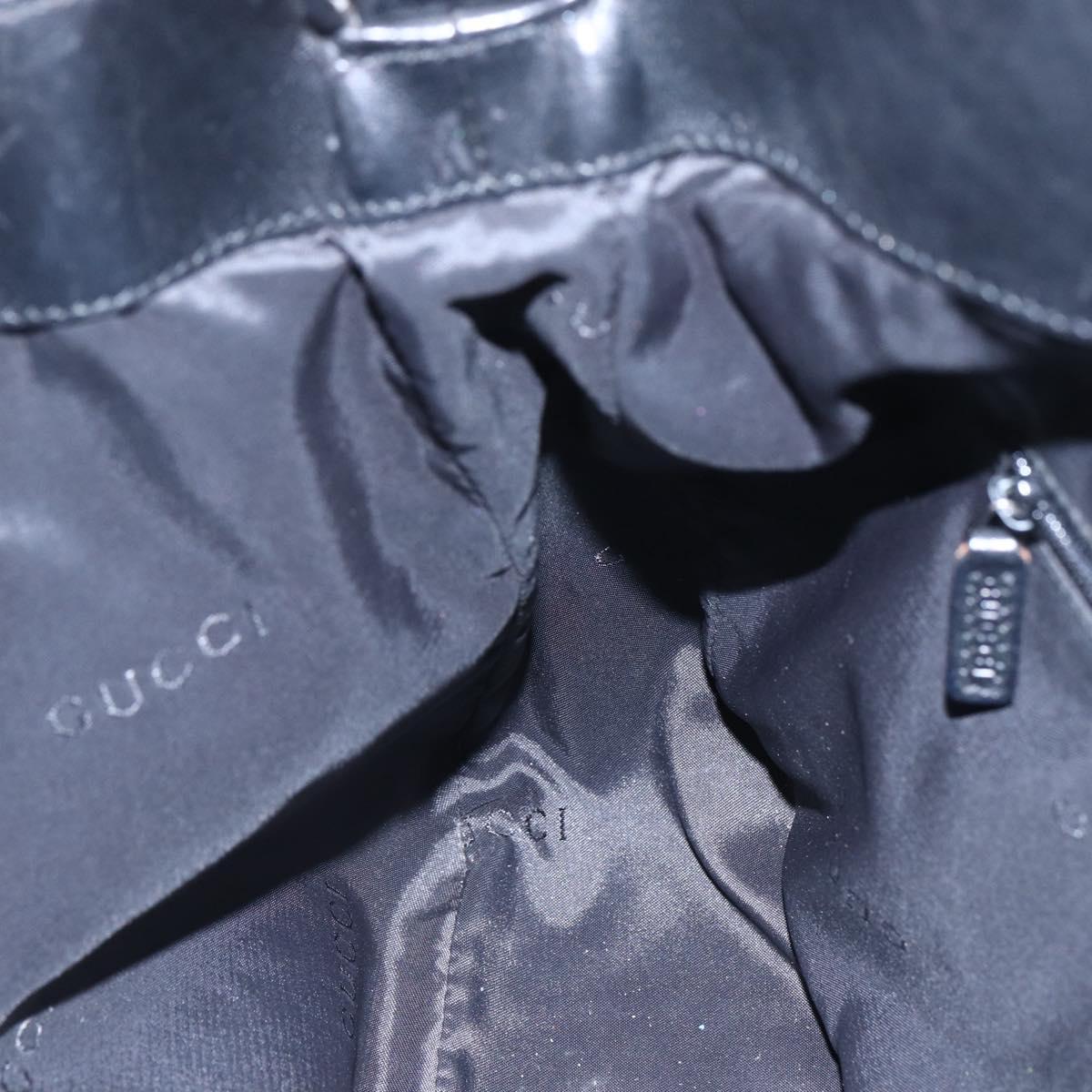 GUCCI Bamboo Hand Bag Nylon Black Silver 001 1638 3754 Auth ep11006