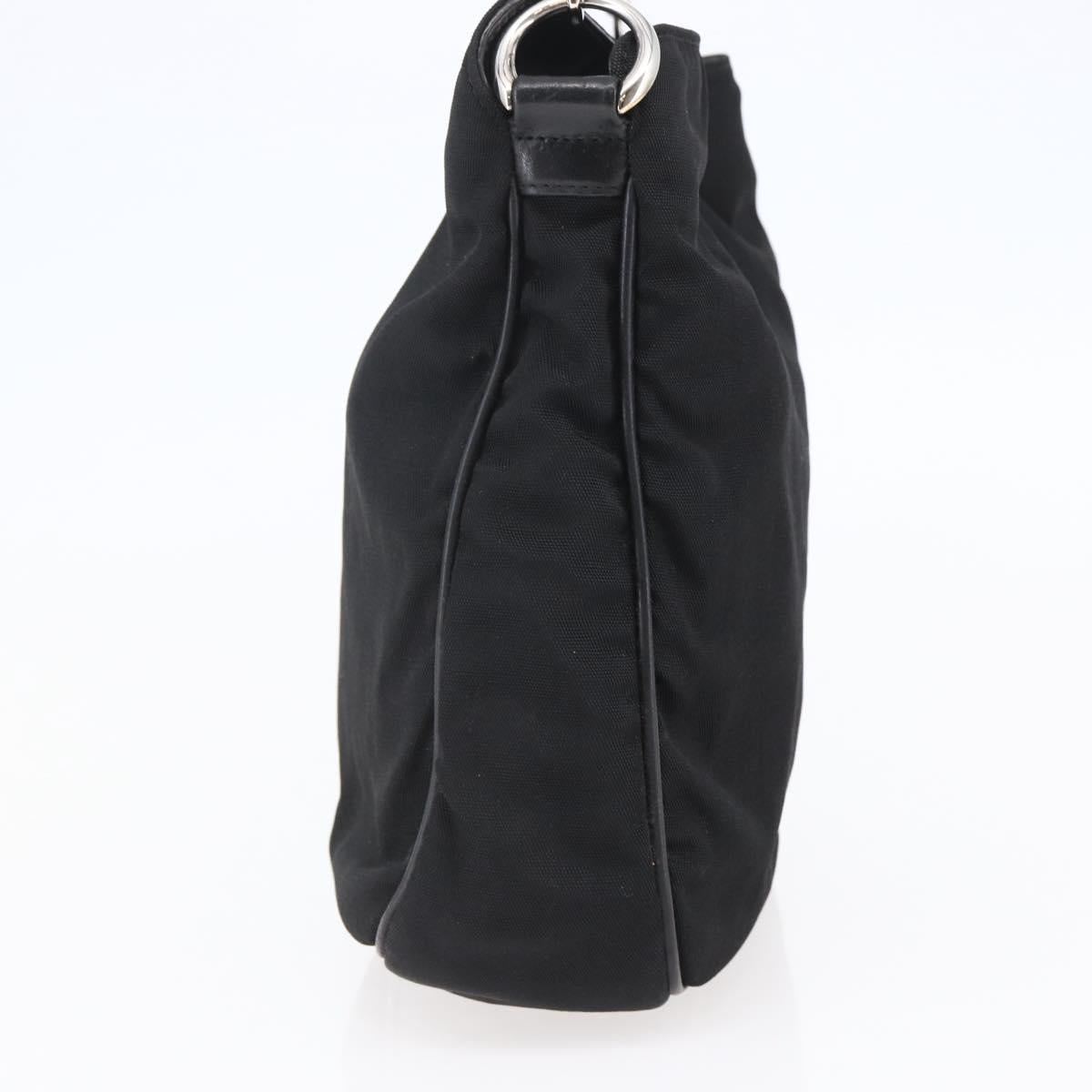 GUCCI Bamboo Hand Bag Nylon Black Silver 001 1638 3754 Auth ep11006