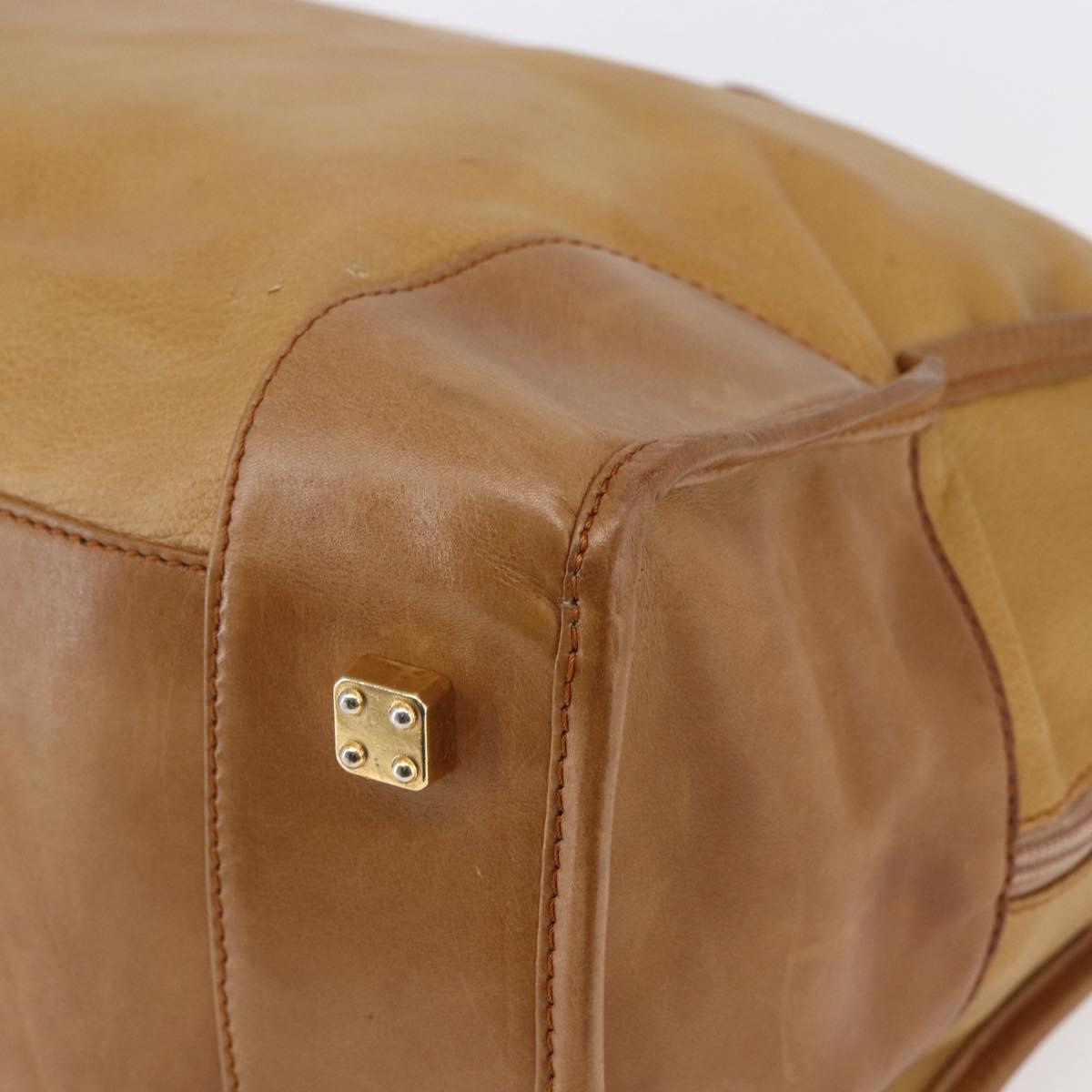 LOEWE Anagram Amazona 40 Hand Bag Suede Leather Brown Gold Auth ep11011