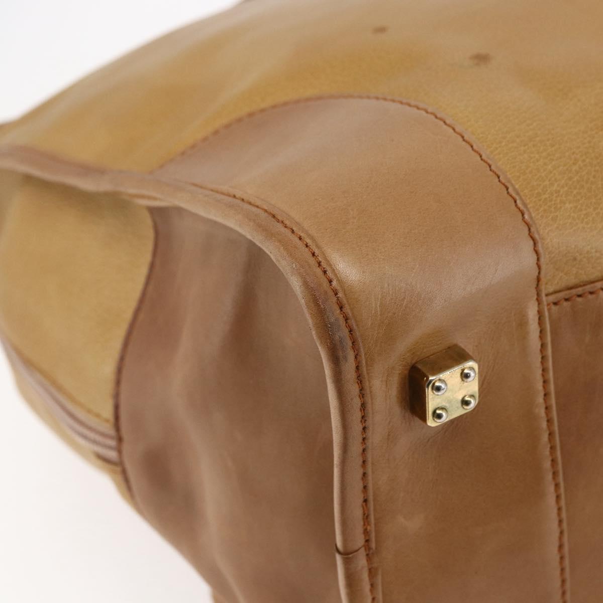 LOEWE Anagram Amazona 40 Hand Bag Suede Leather Brown Gold Auth ep11011