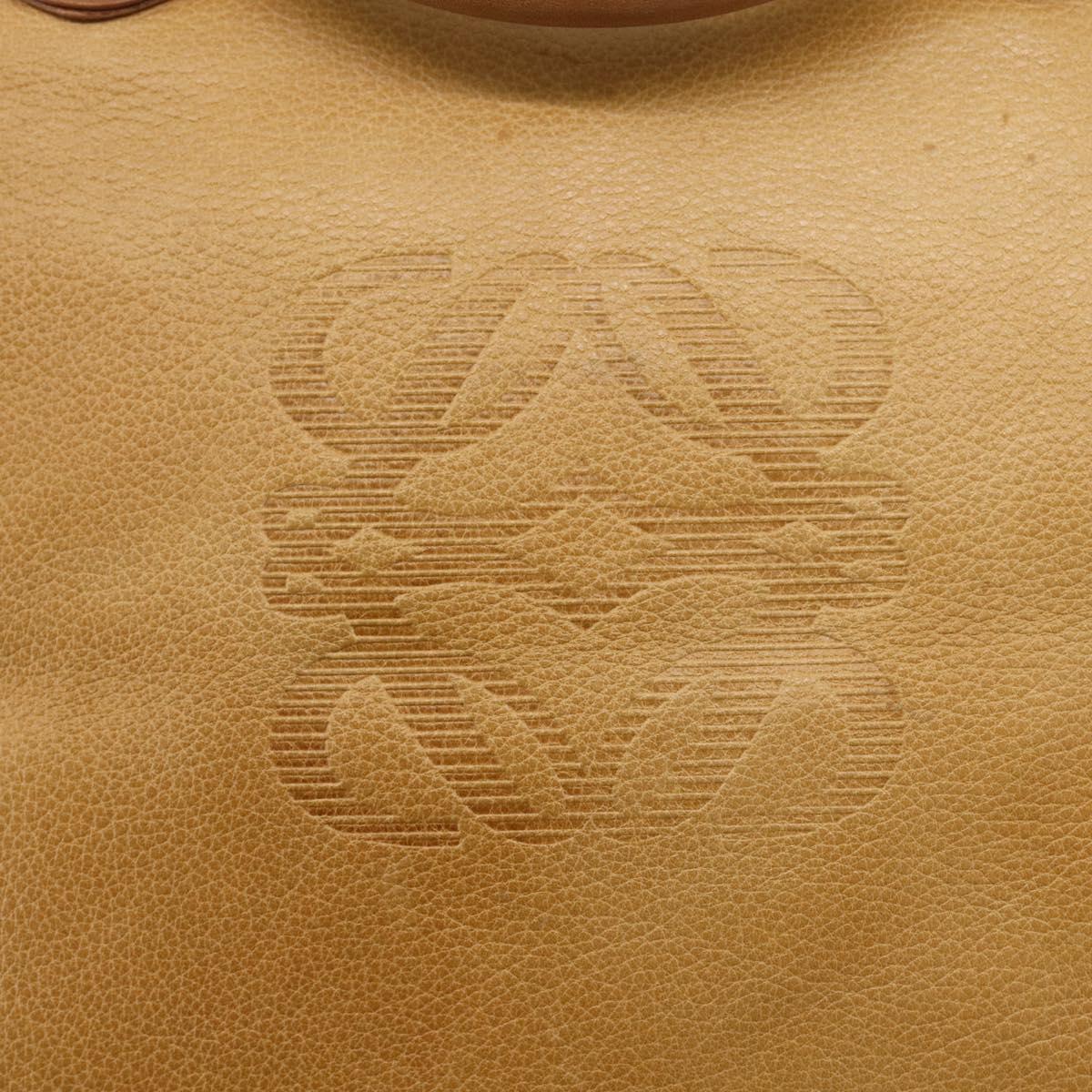 LOEWE Anagram Amazona 40 Hand Bag Suede Leather Brown Gold Auth ep11011