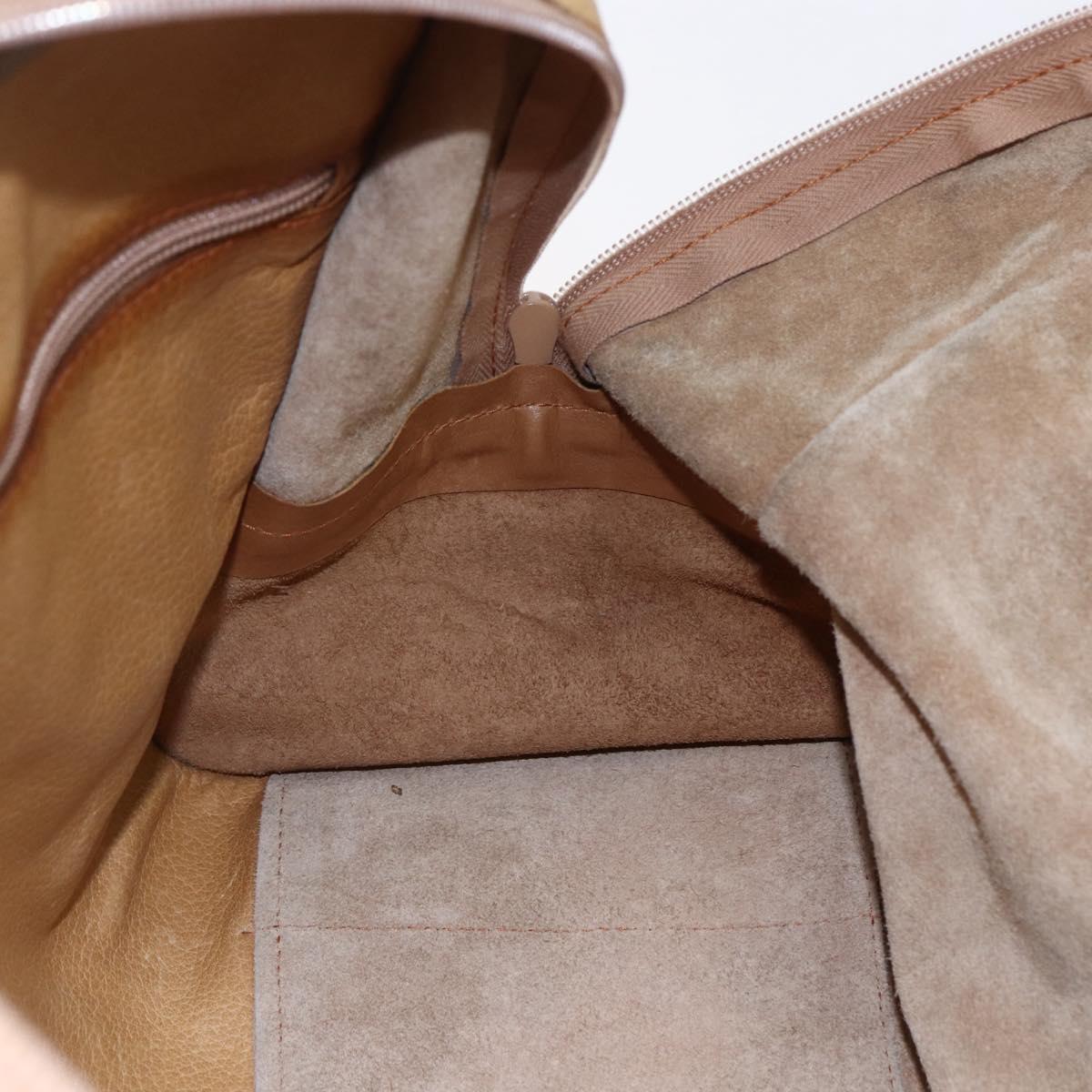 LOEWE Anagram Amazona 40 Hand Bag Suede Leather Brown Gold Auth ep11011