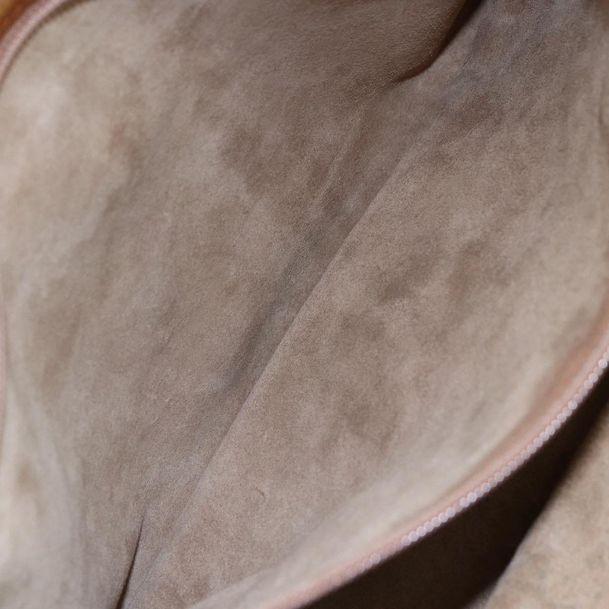 LOEWE Anagram Amazona 40 Hand Bag Suede Leather Brown Gold Auth ep11011