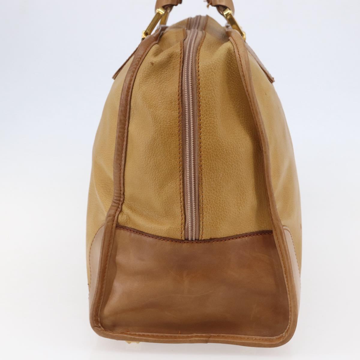 LOEWE Anagram Amazona 40 Hand Bag Suede Leather Brown Gold Auth ep11011