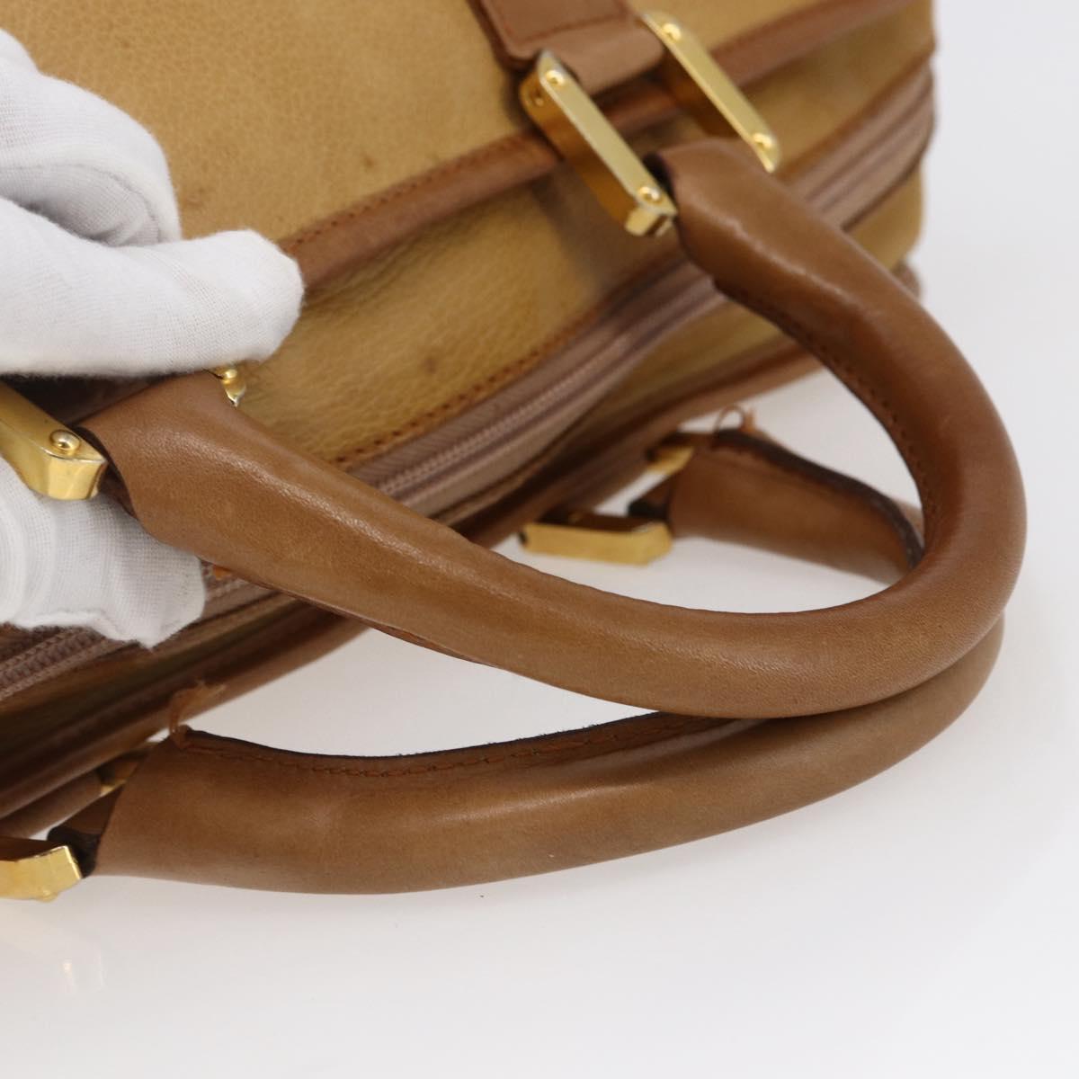 LOEWE Anagram Amazona 40 Hand Bag Suede Leather Brown Gold Auth ep11011