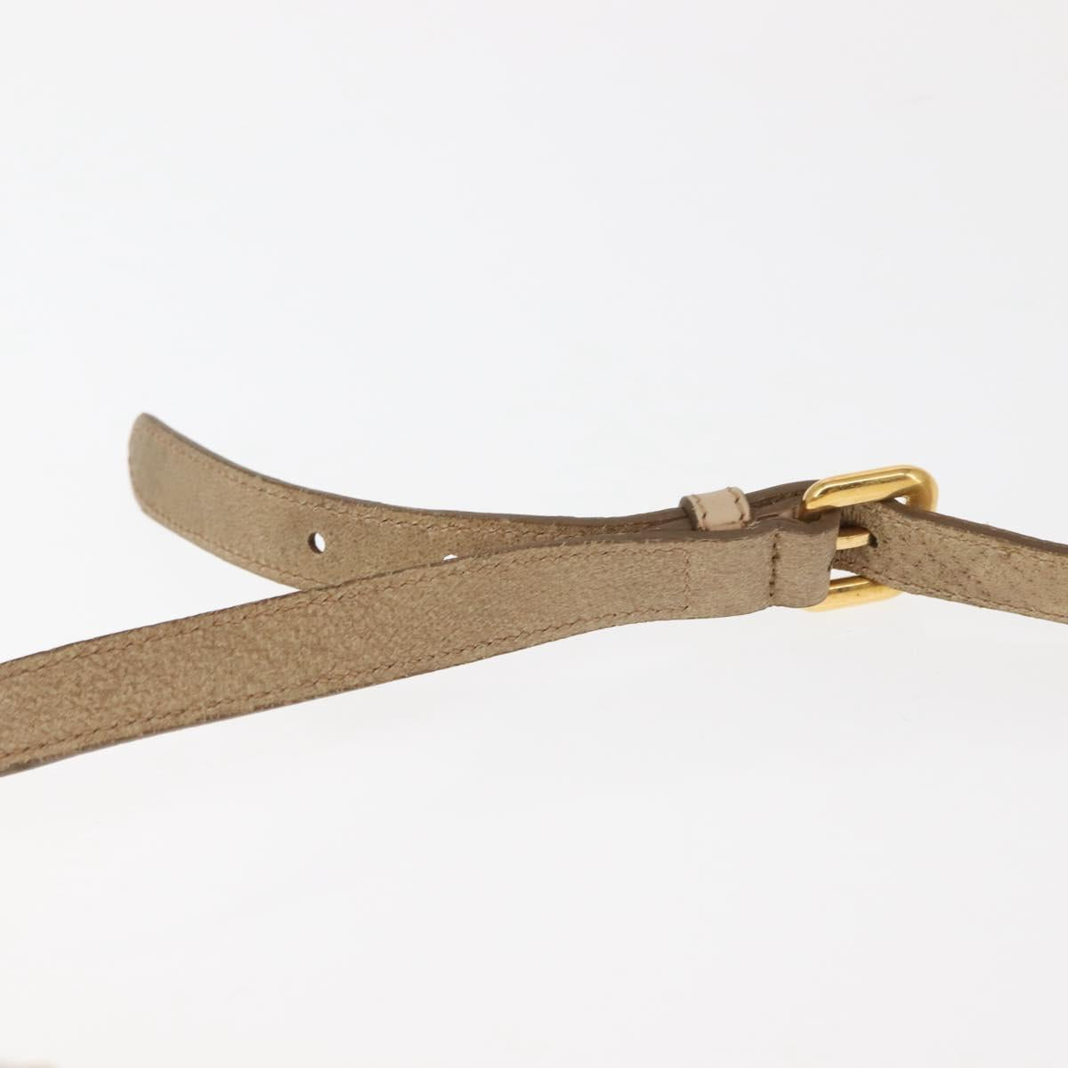 PRADA Shoulder Bag Nylon Leather Beige Auth ep11013