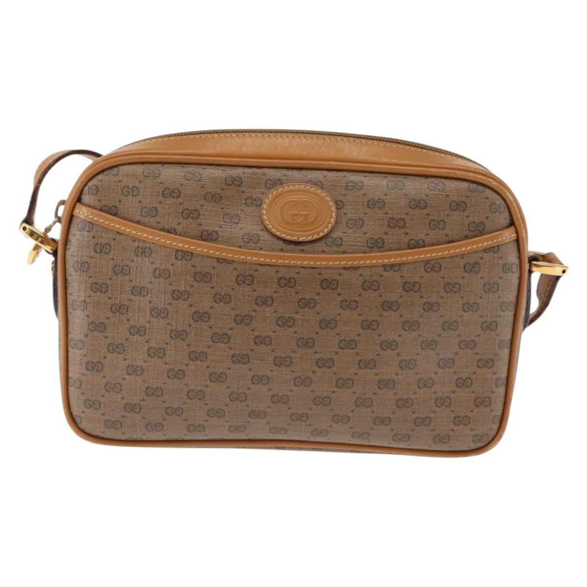 GUCCI Micro GG Supreme Shoulder Bag PVC Beige Gold 007 904 0095 Auth ep11014