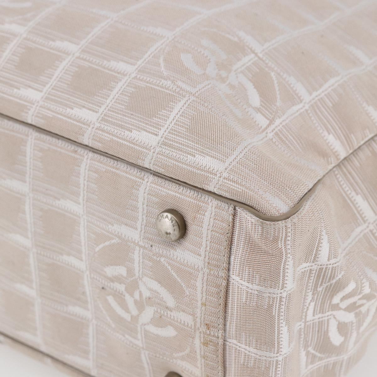 CHANEL New Wave Tote Bag Canvas Pink Silver CC Auth ep11016