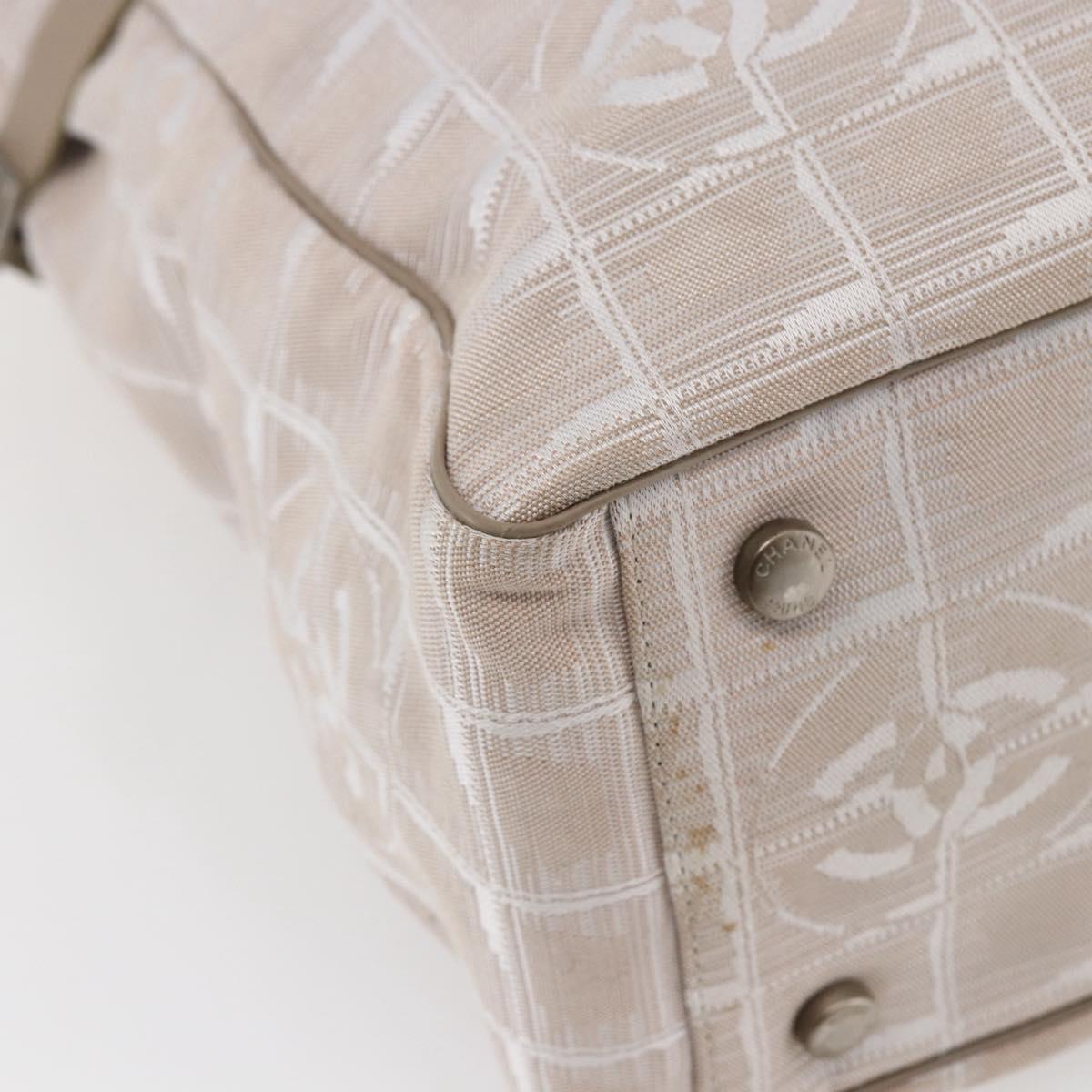 CHANEL New Wave Tote Bag Canvas Pink Silver CC Auth ep11016