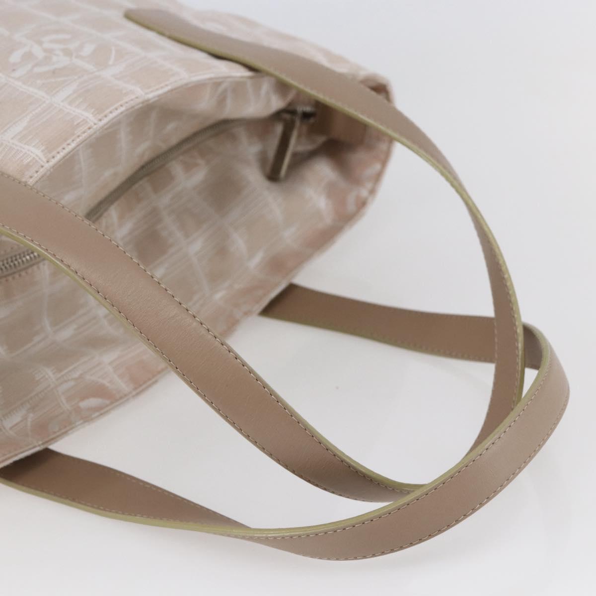 CHANEL New Wave Tote Bag Canvas Pink Silver CC Auth ep11016