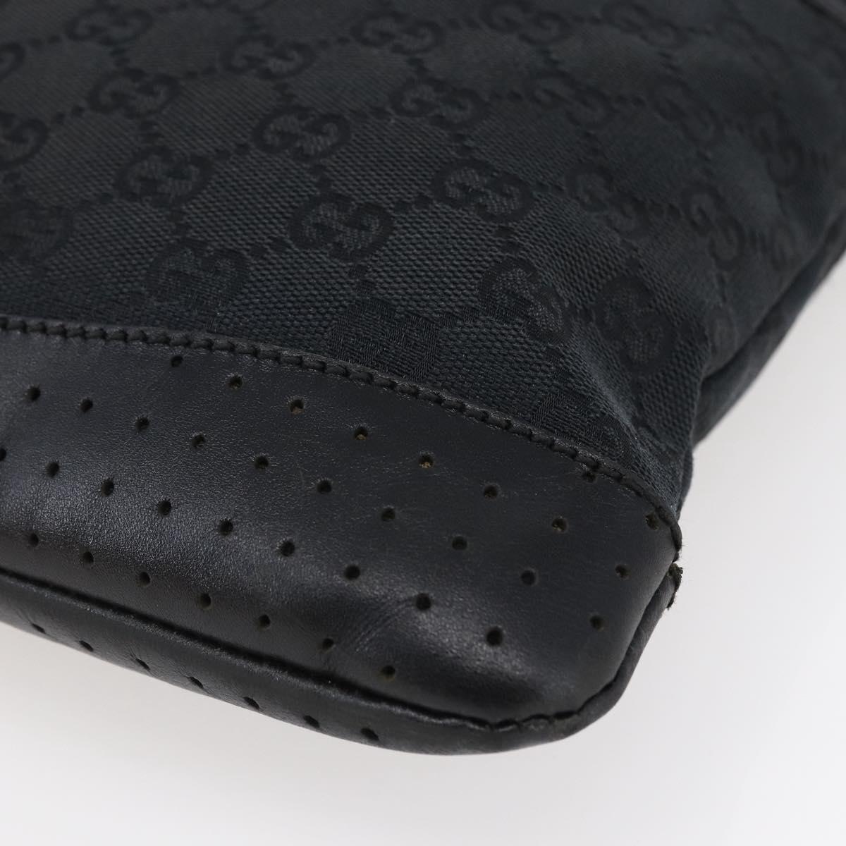 GUCCI GG Canvas Shoulder Bag Black Silver 145857 Auth ep11019