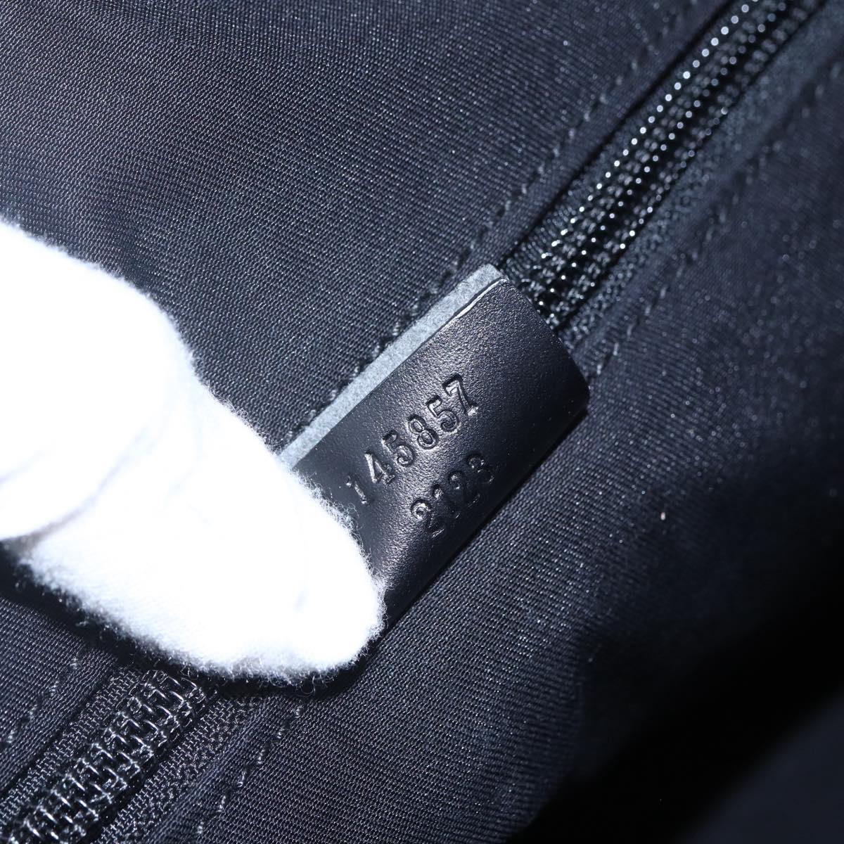 GUCCI GG Canvas Shoulder Bag Black Silver 145857 Auth ep11019