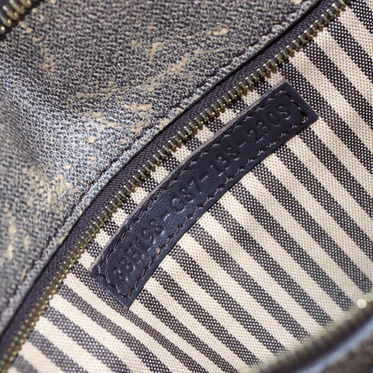 FENDI Zucca Canvas Tote Bag PVC Black Brown Auth ep11020