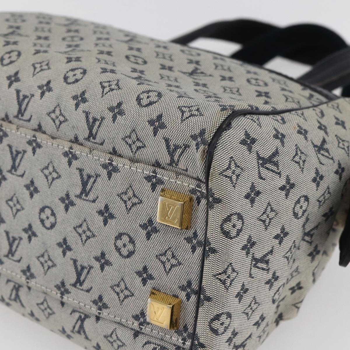 LOUIS VUITTON Monogram Mini Josephine PM Hand Bag Blue M92049 LV Auth ep11021