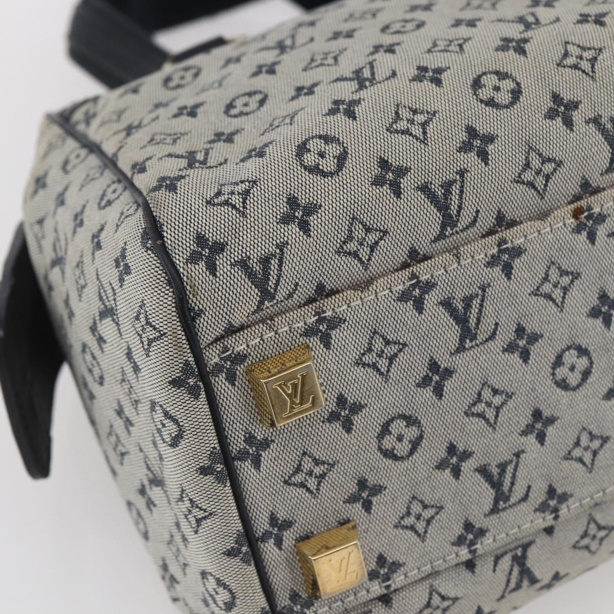 LOUIS VUITTON Monogram Mini Josephine PM Hand Bag Blue M92049 LV Auth ep11021