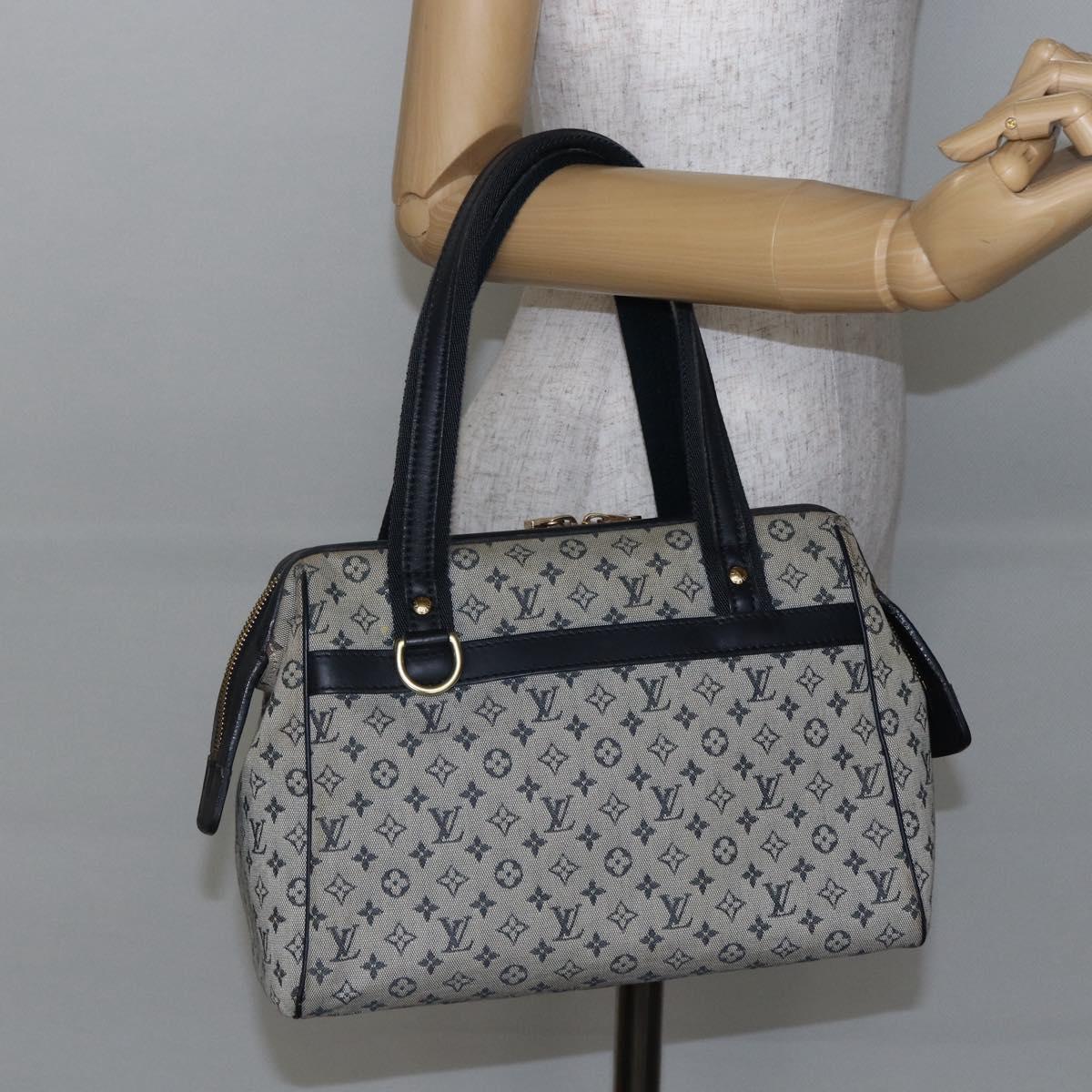 LOUIS VUITTON Monogram Mini Josephine PM Hand Bag Blue M92049 LV Auth ep11021