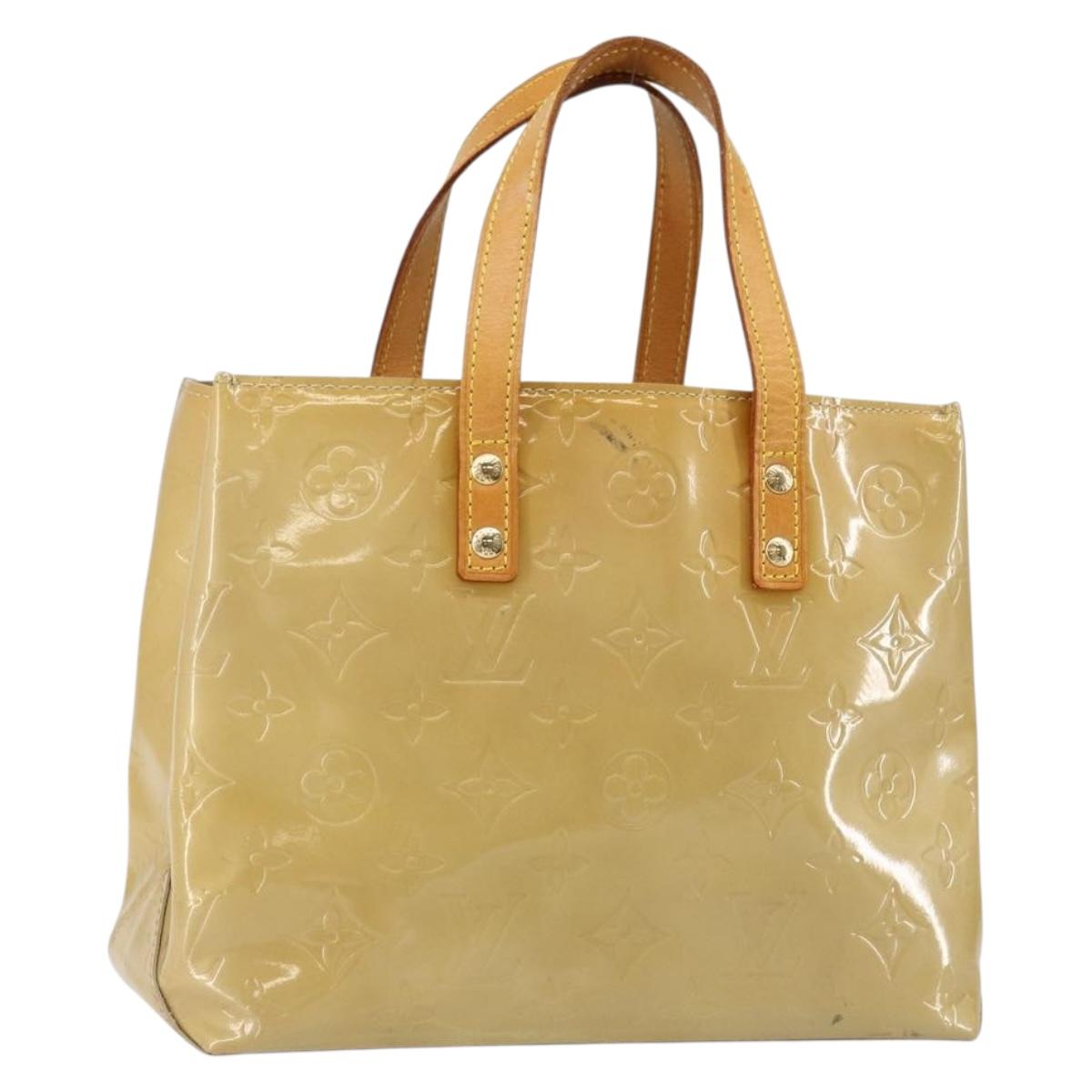 LOUIS VUITTON Monogram Vernis Reade PM Hand Bag Beige M91334 LV Auth ep11022