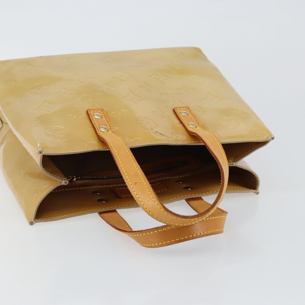 LOUIS VUITTON Monogram Vernis Reade PM Hand Bag Beige M91334 LV Auth ep11022