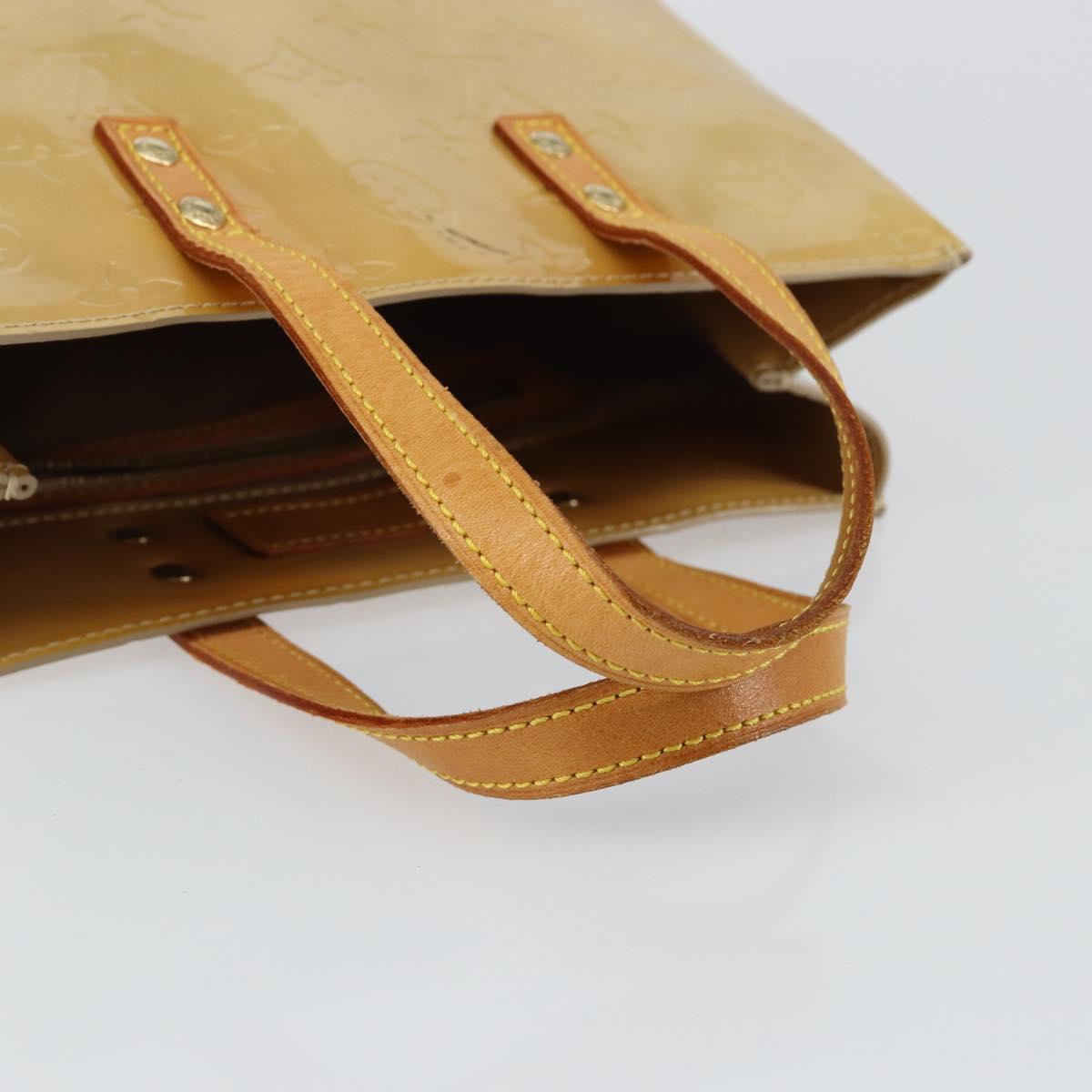 LOUIS VUITTON Monogram Vernis Reade PM Hand Bag Beige M91334 LV Auth ep11022