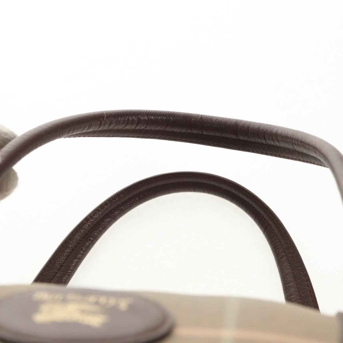 Burberrys Nova Check Boston Bag Canvas Beige Auth ep11031