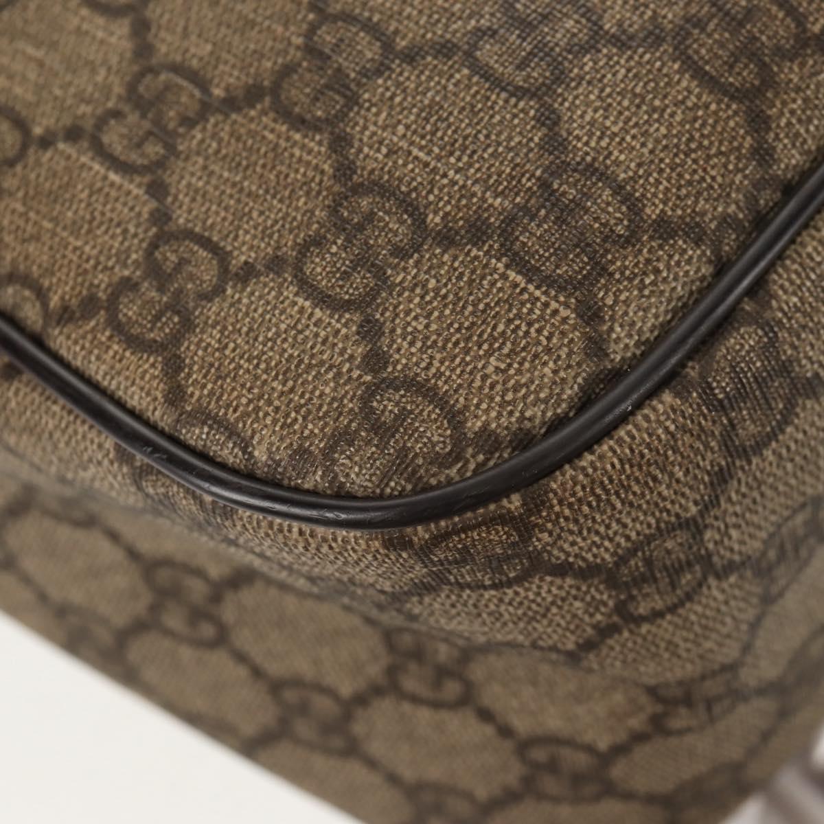 GUCCI GG Supreme Shoulder Bag PVC Leather Beige Brown Auth ep11034