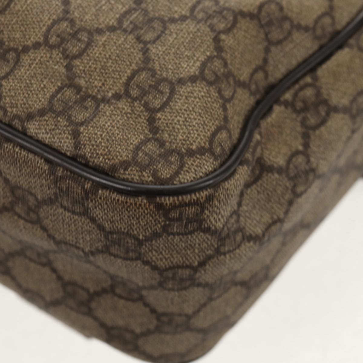 GUCCI GG Supreme Shoulder Bag PVC Leather Beige Brown Auth ep11034