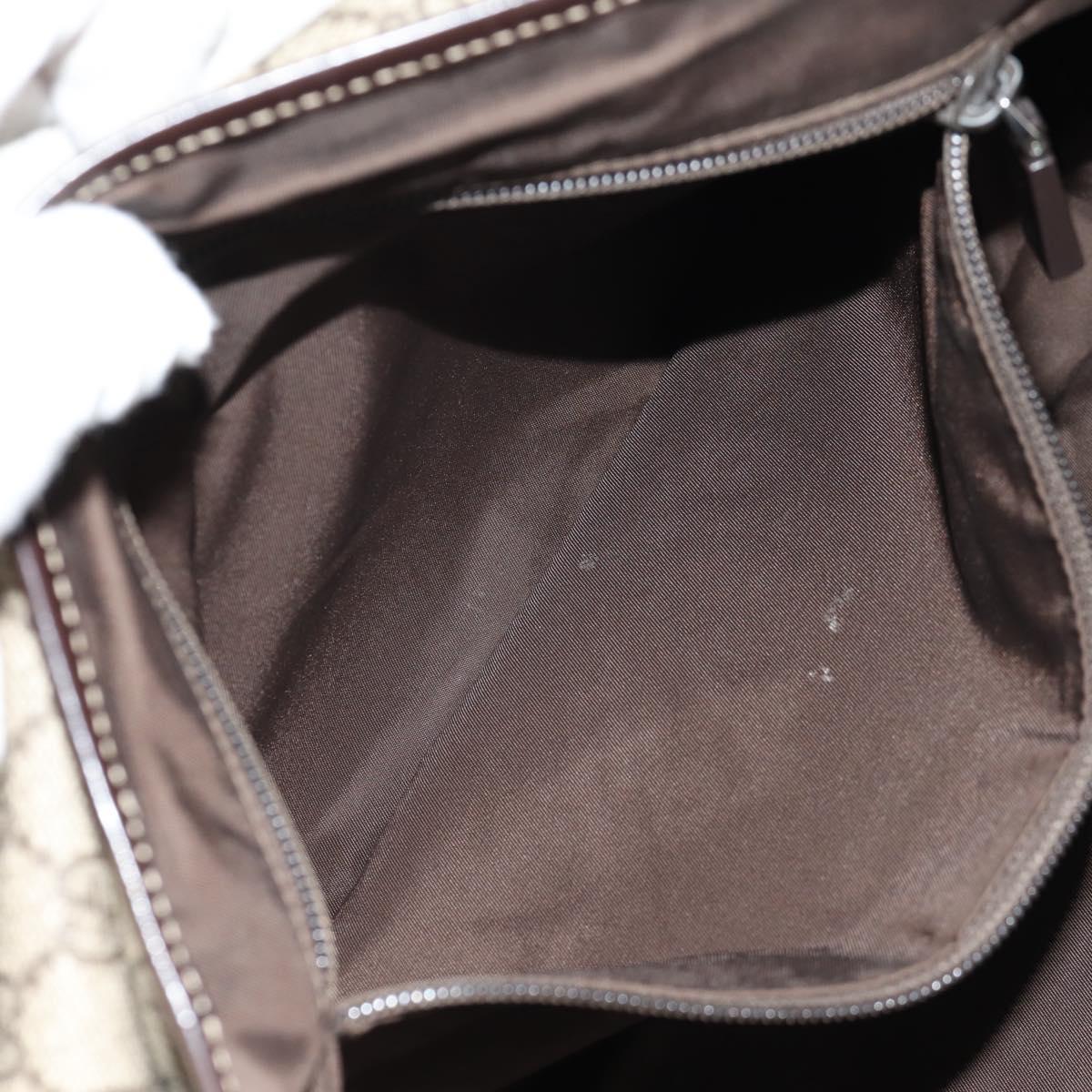 GUCCI GG Supreme Shoulder Bag PVC Leather Beige Brown Auth ep11034