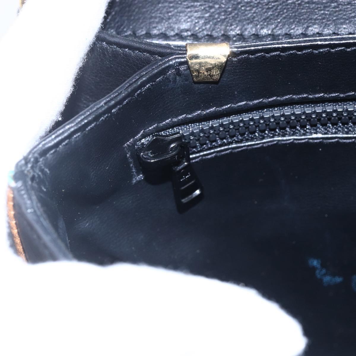 CELINE Shoulder Bag Leather Black Gold Auth ep11037