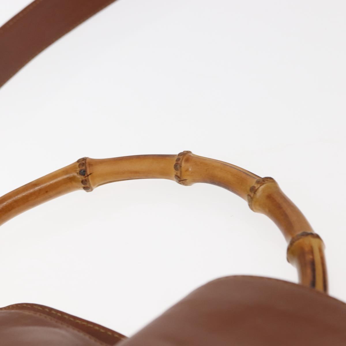 GUCCI Bamboo Hand Bag Leather 2way Brown Auth ep11039