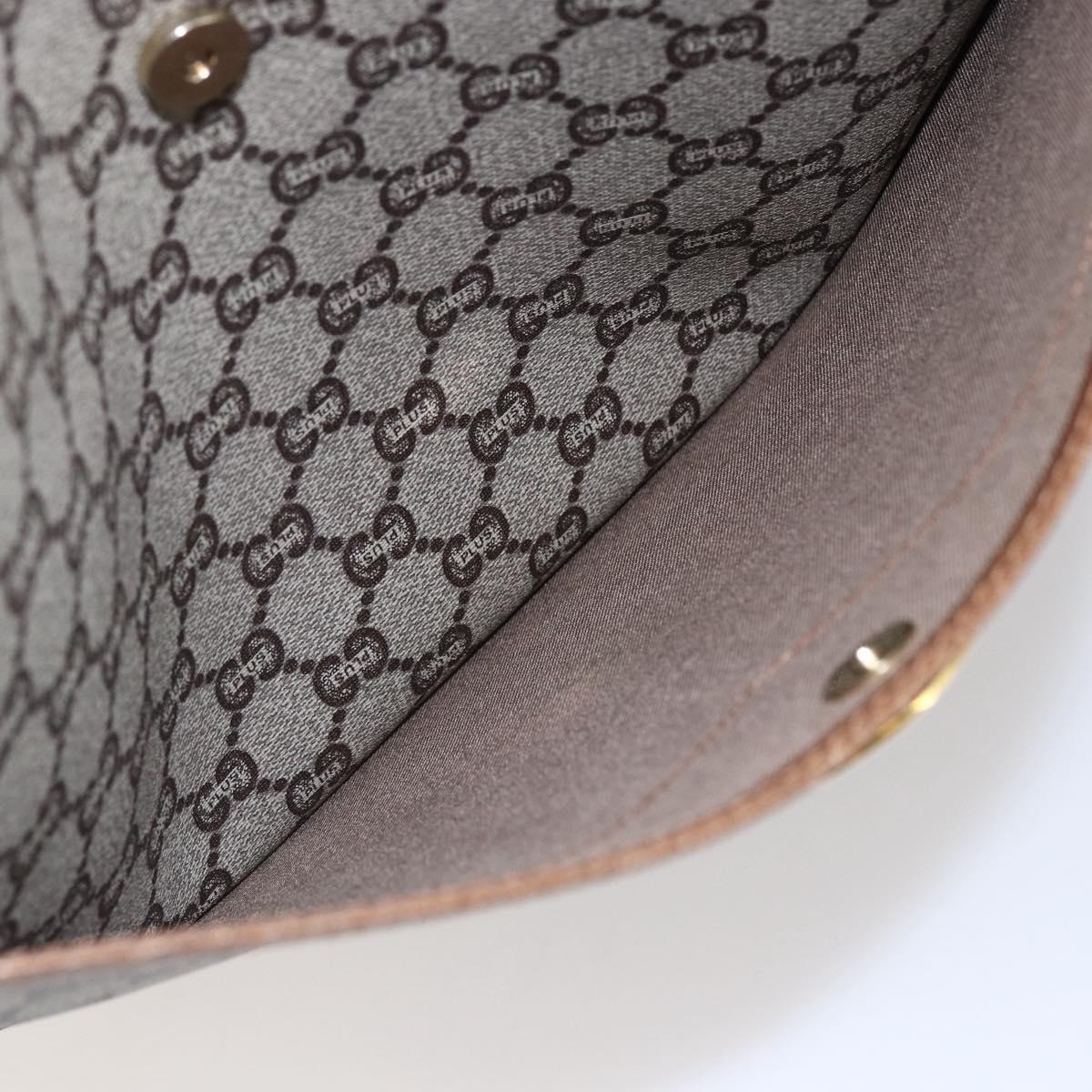 GUCCI GG Plus Supreme Web Sherry Line Tote Bag PVC Beige Gold Auth ep11042