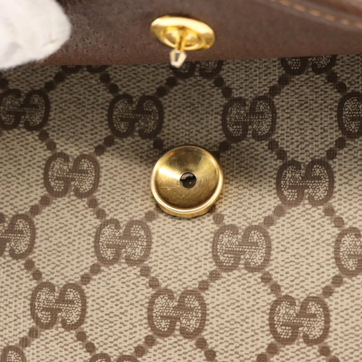 GUCCI GG Supreme Shoulder Bag PVC Leather Beige Auth ep11044