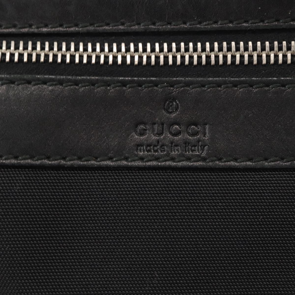 GUCCI Shoulder Bag Canvas Leather Black Auth ep11047