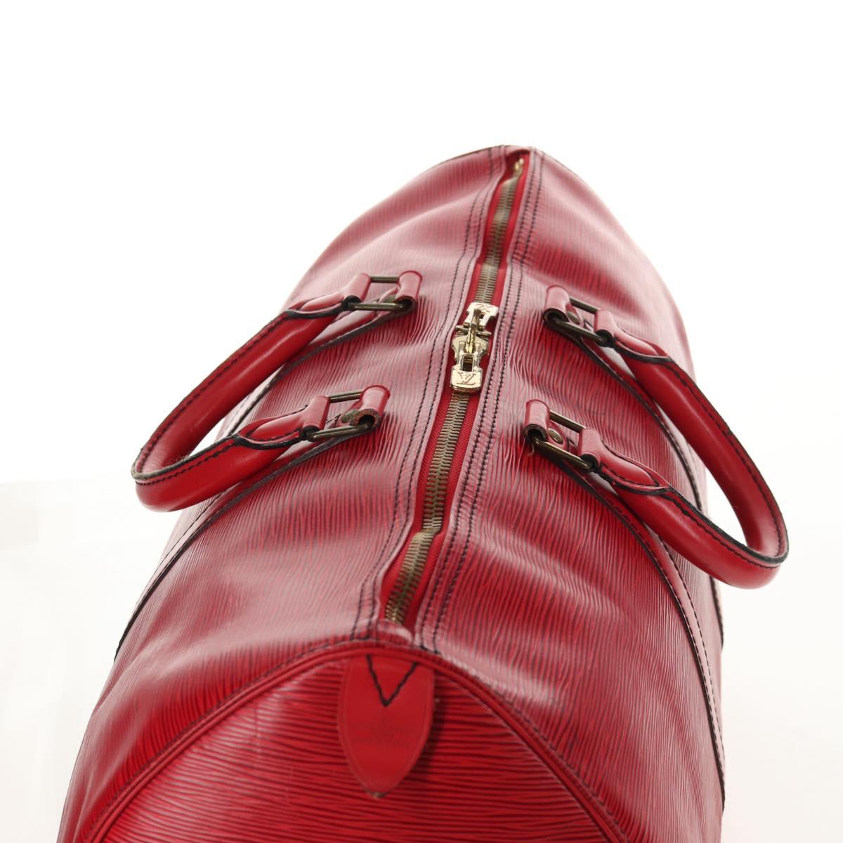 LOUIS VUITTON Epi Keepall 45 Boston Bag Red M42977 LV Auth ep11050